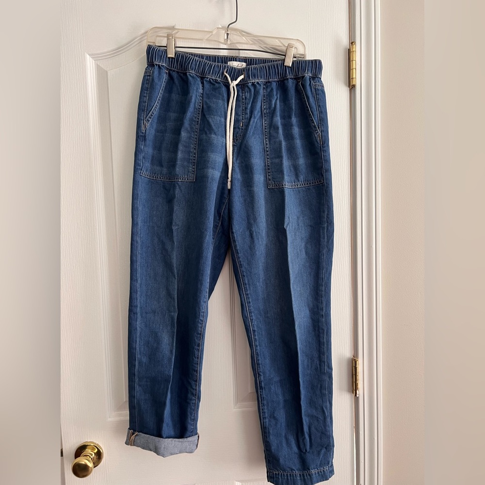 Wonderly elastic tie waist jeans - size M